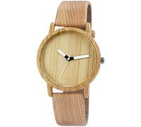 Excellanc Orologio da polso da donna ragazza, analogico, al quarzo, in metallo, effetto legno, colore: marrone