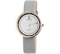 Excellanc Orologio da polso da donna ragazza, bianco, grigio, oro rosa, analogico, in metallo e pelle