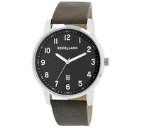 Excellanc Orologio da polso da uomo in ecopelle di colore grigio, lunghezza 26 cm, design classico per ogni uomo