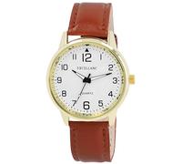 Excellanc Orologio da polso da uomo in pelle sintetica, lunghezza 25 cm, design classico per ogni uomo, gold