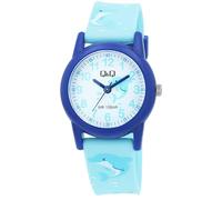 Excellanc Orologio da polso per bambini e bambine, analogico, impermeabile, per bambini a partire dai 3 anni in su (trattore, dinosauro, ecc), Blu/Delfino