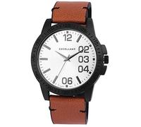 Excellanc - Orologio da uomo al quarzo analogico orologio da polso con 295072500186 Alloggiamento in Metallo con Bracciale in pelle marrone e fibbia ad ardiglione del Quadrante Colore Argento Band lunghezza totale 24 cm larghezza cinturino 24 mm