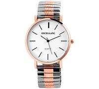 EXCELLANC Orologio da uomo bianco argento oro rosa analogico in metallo con cinturino al quarzo