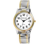 Excellanc Orologio da uomo, cinturino in acciaio inox, vestibilità comoda, data, analogico, al quarzo, 2700021, argento, oro, bianco, Bracciale