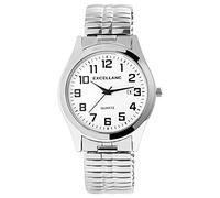 Excellanc Orologio da uomo, cinturino in acciaio inox, vestibilità comoda, data, analogico, al quarzo, 2700021, argento, Bracciale