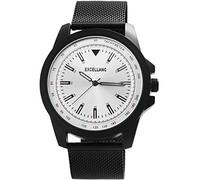 Excellanc Orologio da uomo, cinturino in maglia milanese, in acciaio inox, chiusura a gancio, analogico al quarzo, 2300009, nero/argento, Bracciale