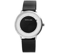 Excellanc Orologio da uomo, cinturino in rete, acciaio inox, chiusura a gancio, analogico, al quarzo, 2300011, antracite/antracite., Bracciale