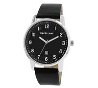 Excellanc Orologio da uomo, cinturino in similpelle, datario, nero
