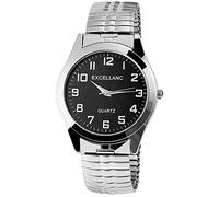 Excellanc - Orologio da uomo con cinturino di metallo argento nero antracite classico elegante da uomo al quarzo analogico orologio da polso