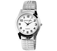 Excellanc Orologio da uomo con cinturino in acciaio inox Comfort fit analogico al quarzo 2700001, argento e bianco, Bracciale