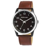 Excellanc Orologio da uomo con cinturino in similpelle, marrone