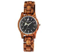 Excellanc Orologio unisex in legno, con chiusura a fibbia, analogico, al quarzo, 2810008, Legno zebrato.