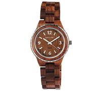 Excellanc Orologio unisex in legno, lancette luminose, chiusura deployante, analogico, al quarzo, 2810007, Legno di noce.