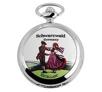 Excellanc Schwarzwald Germany - Orologio da tasca analogico al quarzo, in metallo, colore: Bianco/Argento