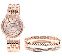 Excellanc Set regalo da donna con bracciale e strass 1800218, Colore: oro rosa.,