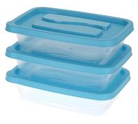 Excellent Houseware 024000790 Contenitore per Alimenti, Blu/Trasparente