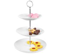 Excellent Houseware, Piatto di porcellana a 3 livelli, Bianco