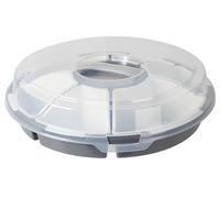 Excellent Houseware Set da portata con coperchio e 6 scomparti, dimensioni 33 x 9 cm, grigio