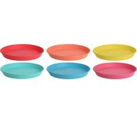 Excellent Housewares Set of 6 22.5cm Reusable Plastic Dinner Plate
