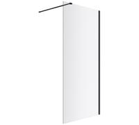 Excellent Vidoq parete doccia walk-in 100 cm nero opaca/vetro trasparente KAEX.1506.1000.LP.BL