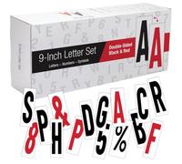 Excello Brands, lettere con messaggio intercambiabile su entrambi i lati, 22,9 cm, 157 pezzi, nero e rosso, per lavagne menu, listelli prezzi, negozi al dettaglio e ristoranti