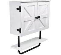 EXCELLO GLOBAL PRODUCTS Armadietto da parete per bagno, 43,2 x 53,3 cm, salvaspazio, armadietto per medicinali con ripiano regolabile e barra portasciugamani, bianco