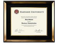 Excello Global Products Cornice moderna per documenti, 21,9 x 27,9 cm, con doppio passepartout, porta diploma di laurea, cornice da parete (oro)