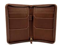 Excello Global Products Portafoglio da viaggio e porta passaporto, marrone in materiale a grana divisa