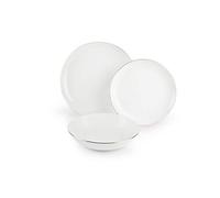 Excelsa 61457 Servizio di Piatti, Porcellana, Bianco, 27x27x3 cm, 18 Unità