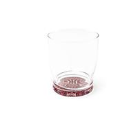 Excelsa Mandala Rosso Set 6 Bicchieri Acqua con Fondo Decorato, Vetro, Trasparente
