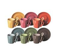 Excelsa Abbraccio Set Tazzine Da Caffè, Ceramica, 6pz, Multicolore, 5.5 x 5.5 x 6.5 cm, 1.47 Kg