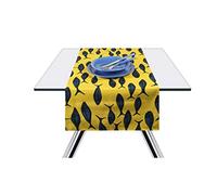 Excelsa Afrika Pesci Runner da Tavola, Cotone 100%, Giallo E Blu, 45 x 140 cm