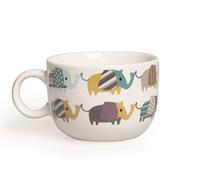 Excelsa Animals - Tazza da tè, 200 ml, in porcellana, motivo: elefante bianco, 8,5 x 8,5 x 6 cm, colore: Bianco/Multicolore