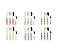 Excelsa Arles Set 24 Posate Multidecoro, Acciaio INOX, Manico in Plastica