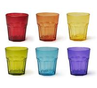 Excelsa Atene Set 6 Bicchieri, Vetro, Multicolor, Capacità 300 Ml.
