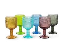 Excelsa Aurora Set 6 Calici, Vetro Colorato in Pasta, Capacit 300 Ml., Fatto a