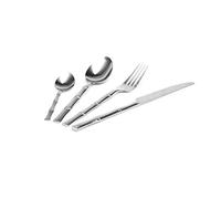 Excelsa Bambù Servizio Posate 24 Pezzi, Acciaio Inox 18/0, Argento con decoro Bambù sul manico