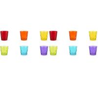 Excelsa Barcellona Set 6 Bicchieri Acqua, Vetro, Capacità 245 ml, Multicolore (Confezione da 2)