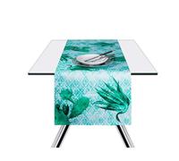 Excelsa Barrio De Cactus Tovaglia Runner, Cotone, Verde, 45 x 140 cm