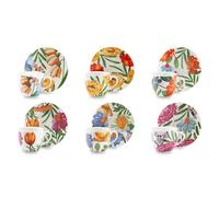 Excelsa Blooming Set 6 Tazzine da Caffè, Porcellana, Capacità 70 ml, Multicolore