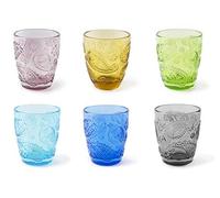 Excelsa Cachemire Set 6 Bicchieri Acqua, Vetro, Multicolore - NUOVO