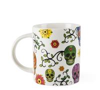Excelsa Calavera Set 4 Mug, Porcellana, 300 ml., Decoro Calavera