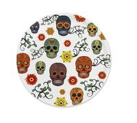 Excelsa Calavera Set 6 Piatti Pizza in Porcellana, Decorazione Teschi Messicani, 30,5 cm