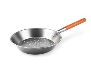 Excelsa Caldarroste Padella per Castagne, Diametro 27 Cm., Manico in legno