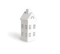 Excelsa Lanterna Casetta, Ceramica, Bianco, 8x8x23 cm