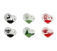 Excelsa Christmas Stamp Servizio Piatti 18 Pezzi, Porcellana e Stoneware, 6 Persone