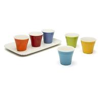 Excelsa Coffee Color Servizio Tazzine da caffè, Porcellana, Multicolore, 50 milliliters