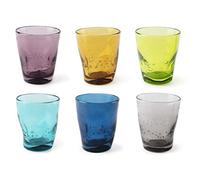Excelsa Color Wave Set 6 Bicchieri in vetro colorato in pasta, Multicolore, 300 ml.