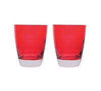 Excelsa Confezione Bicchieri in Vetro, Rosso, 2 Pezzi