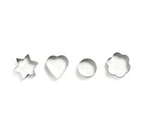 Excelsa Cookies Time Confezione 4 Tagliabiscotti Fantasy, Acciaio Inossidabile, Argento, 6x6x2 cm